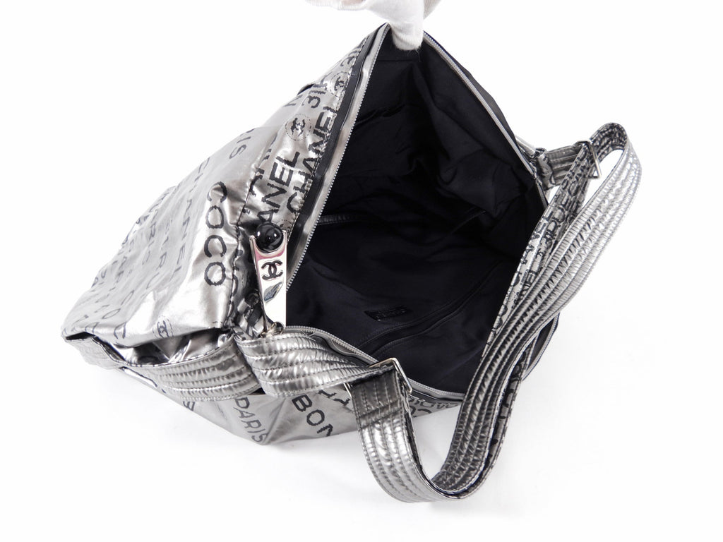 Chanel Silver Unlimited Nylon Hobo Shoulder Bag