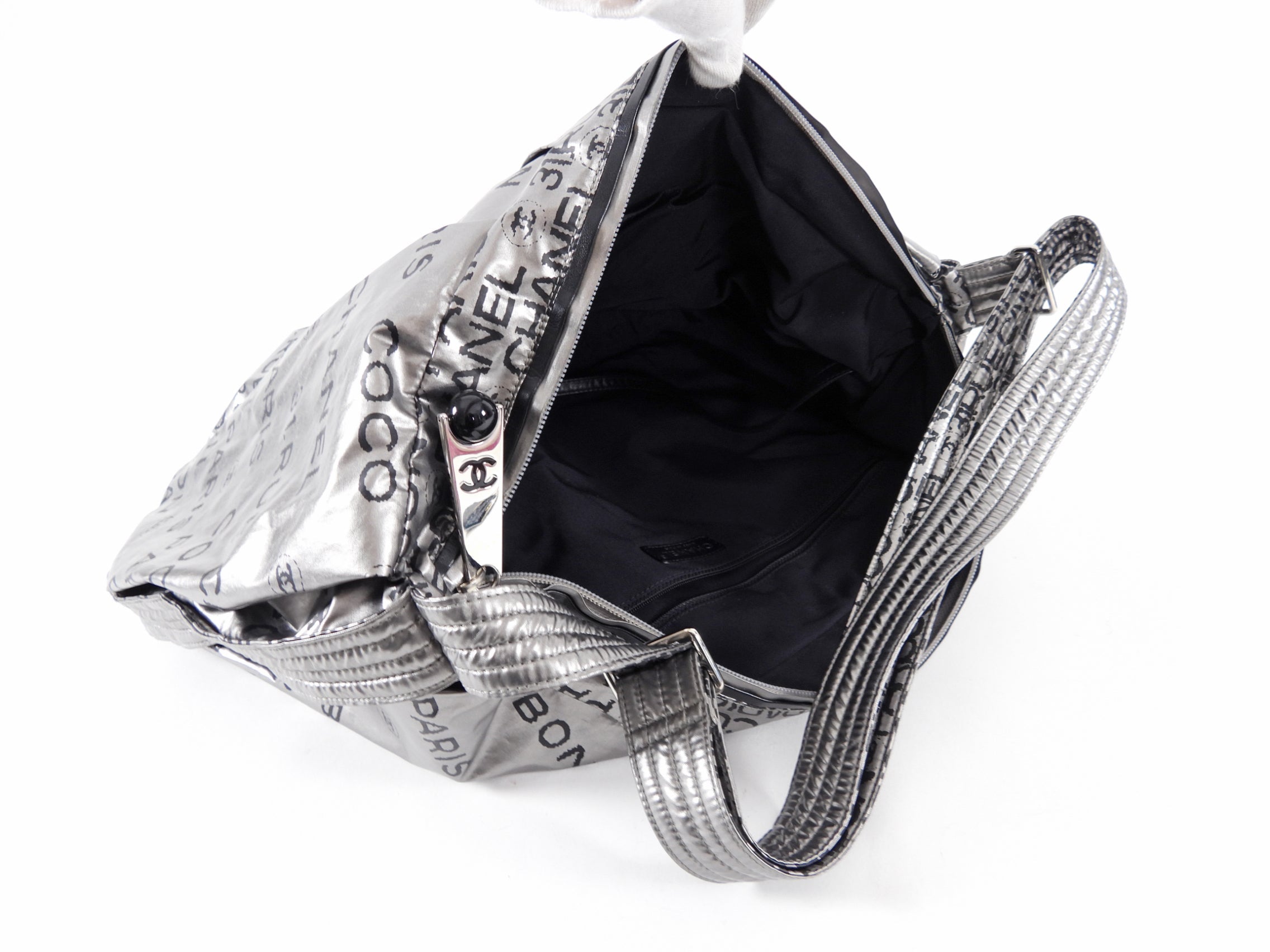 Chanel Silver Unlimited Nylon Hobo Shoulder Bag