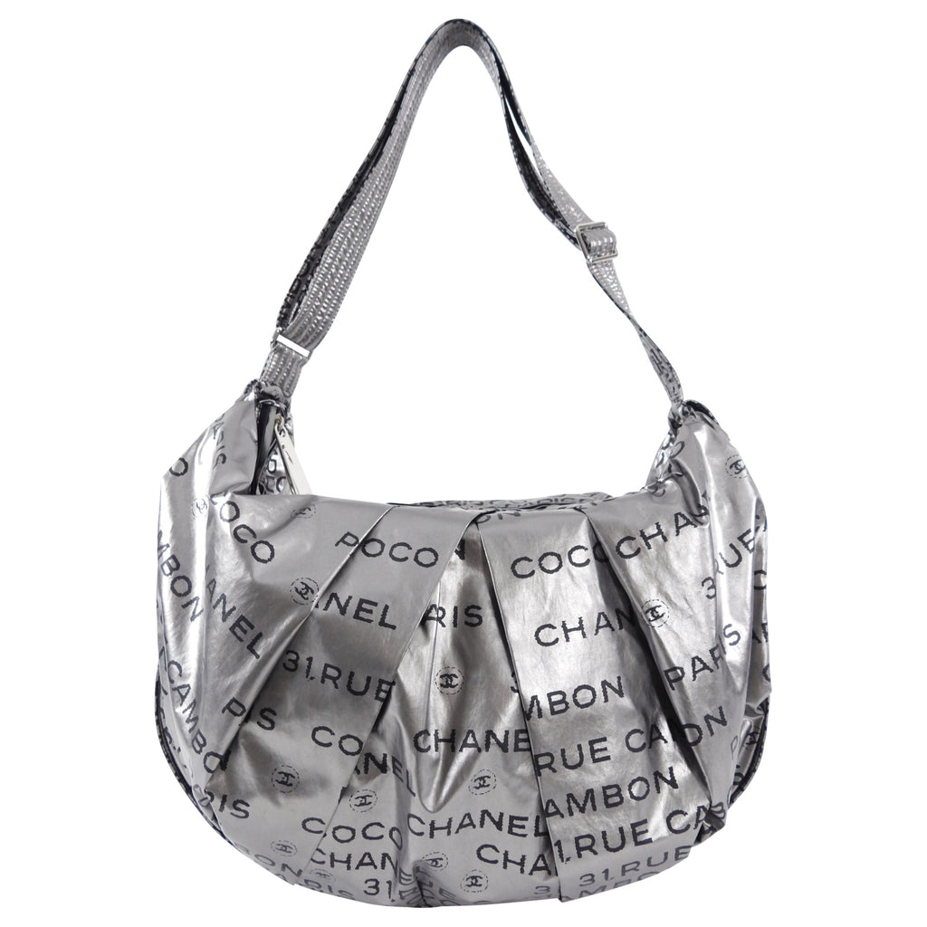 Chanel Silver Unlimited Nylon Hobo Shoulder Bag