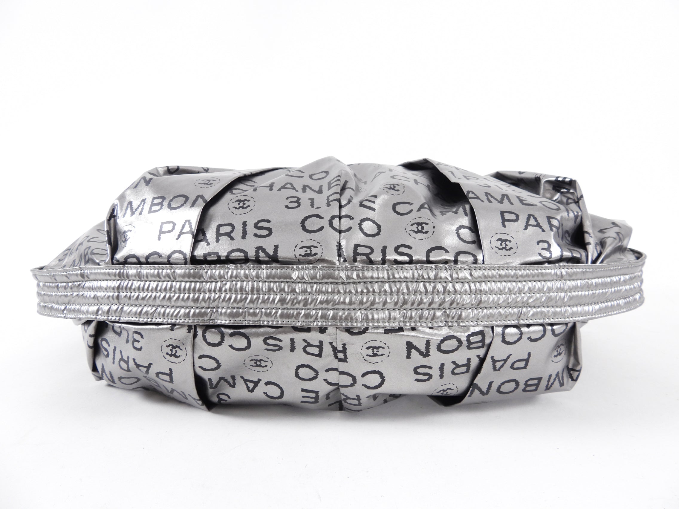 Chanel Silver Unlimited Nylon Hobo Shoulder Bag