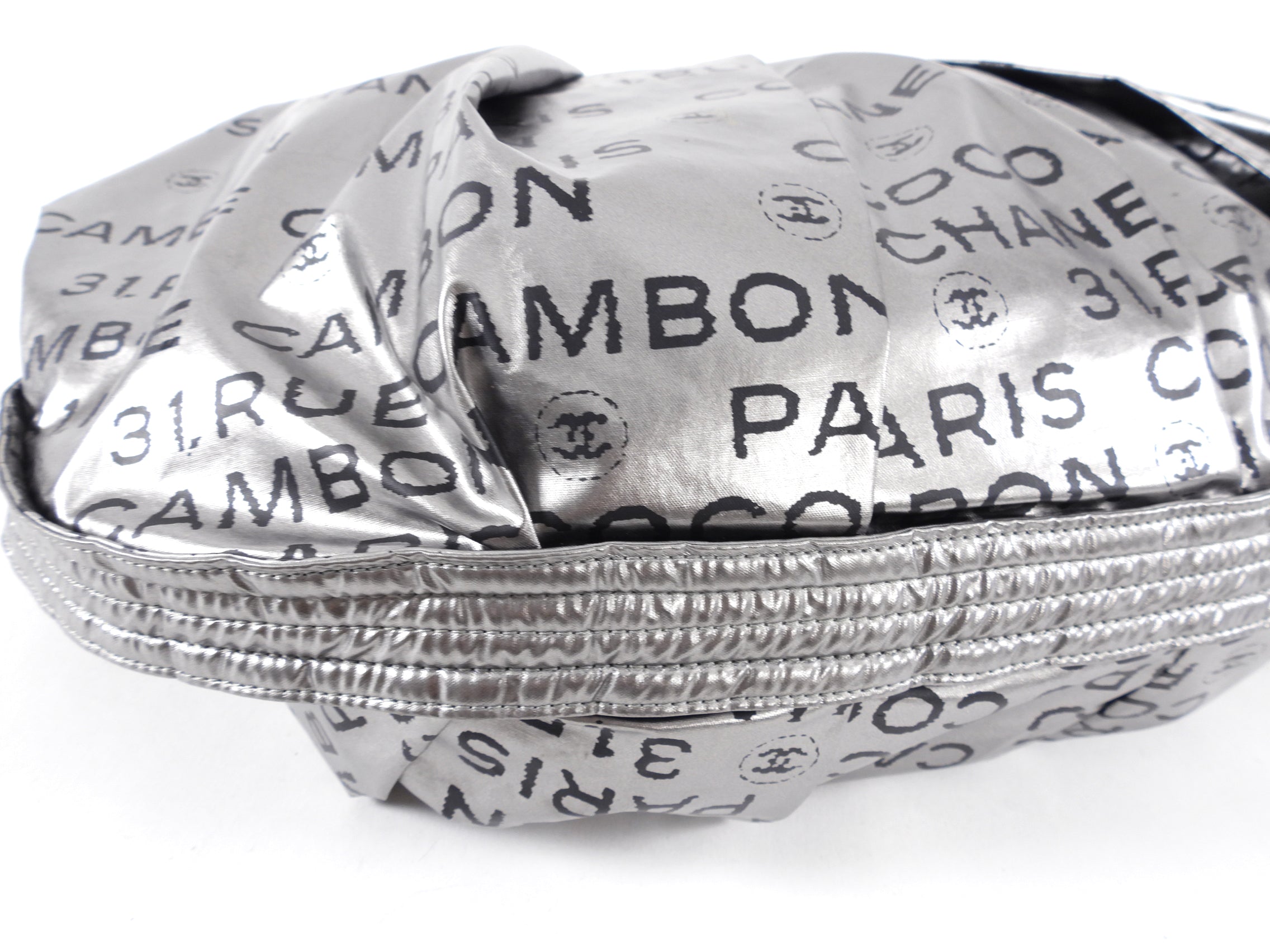 Chanel Silver Unlimited Nylon Hobo Shoulder Bag