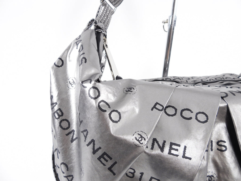 Chanel Silver Unlimited Nylon Hobo Shoulder Bag