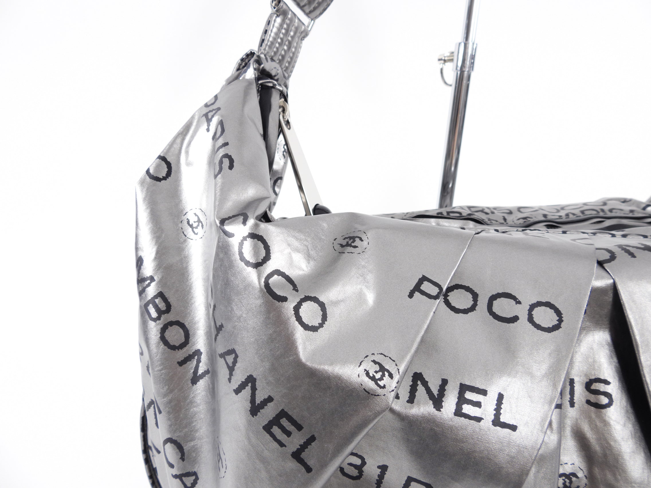 Chanel Silver Unlimited Nylon Hobo Shoulder Bag