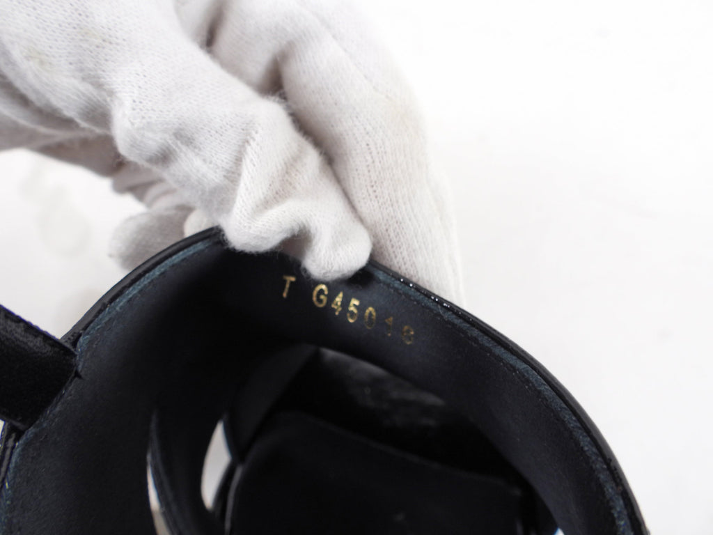 Chanel 23A Black Patent Platform Pumps - 37