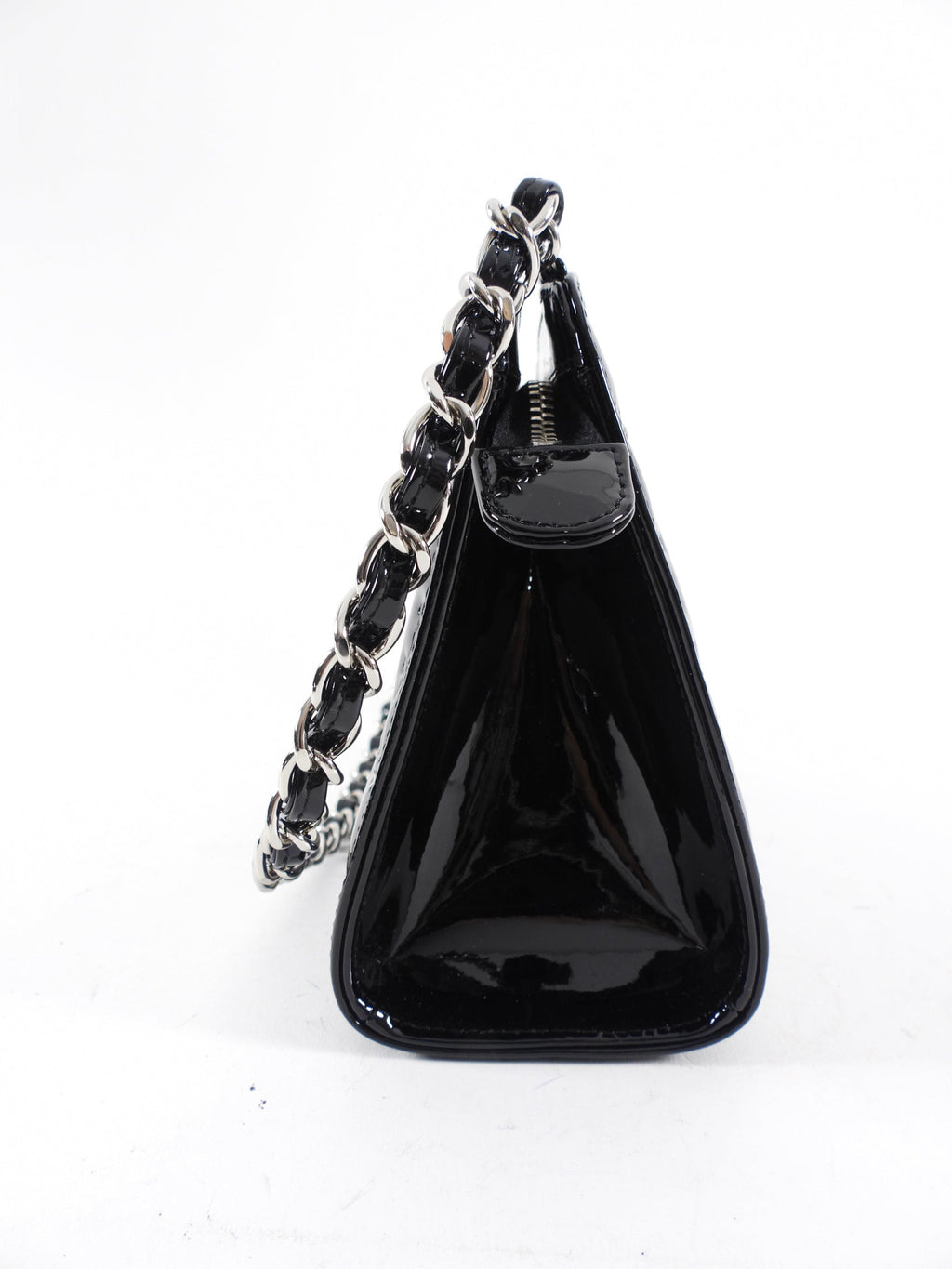 Chanel Black Patent Leather 2006-8 Lucky Symbols Pochette Bag