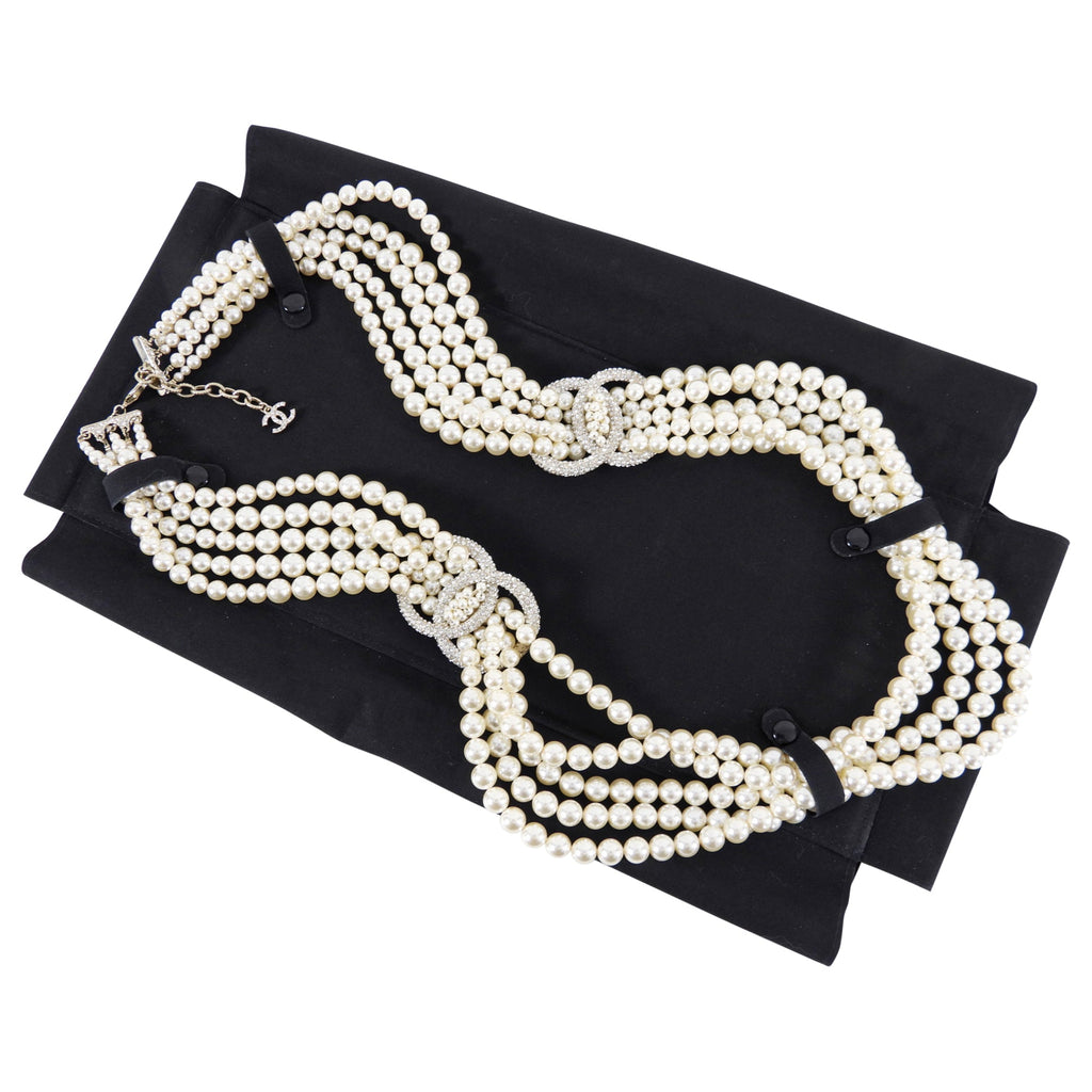 Chanel 18B Pearl Large Statement 5-Strand Necklace