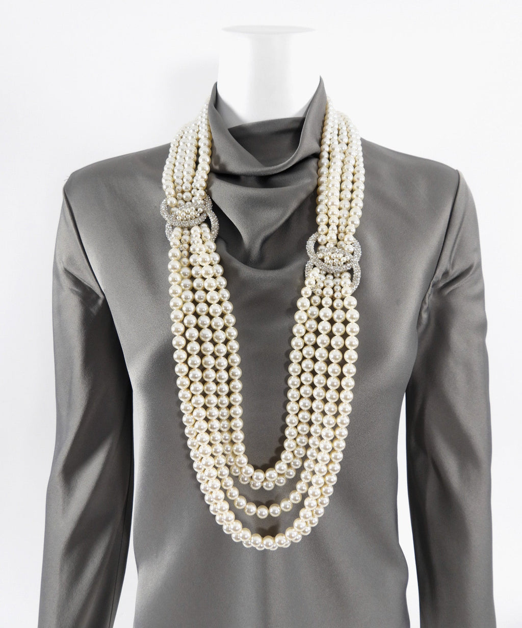 Chanel 18B Pearl Large Statement 5-Strand Necklace