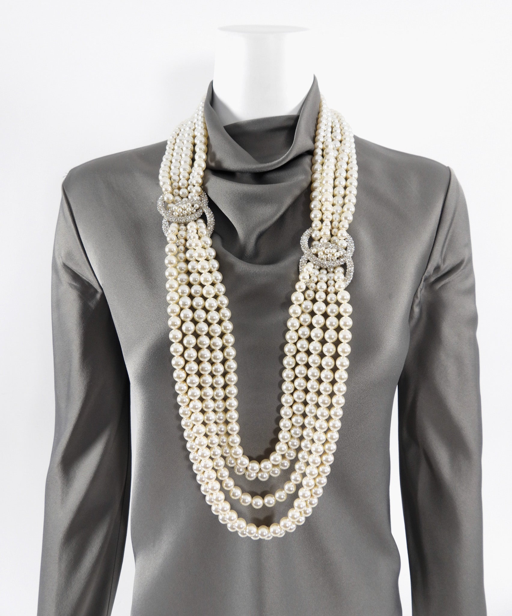 Chanel 18B Pearl Large Statement 5-Strand Necklace