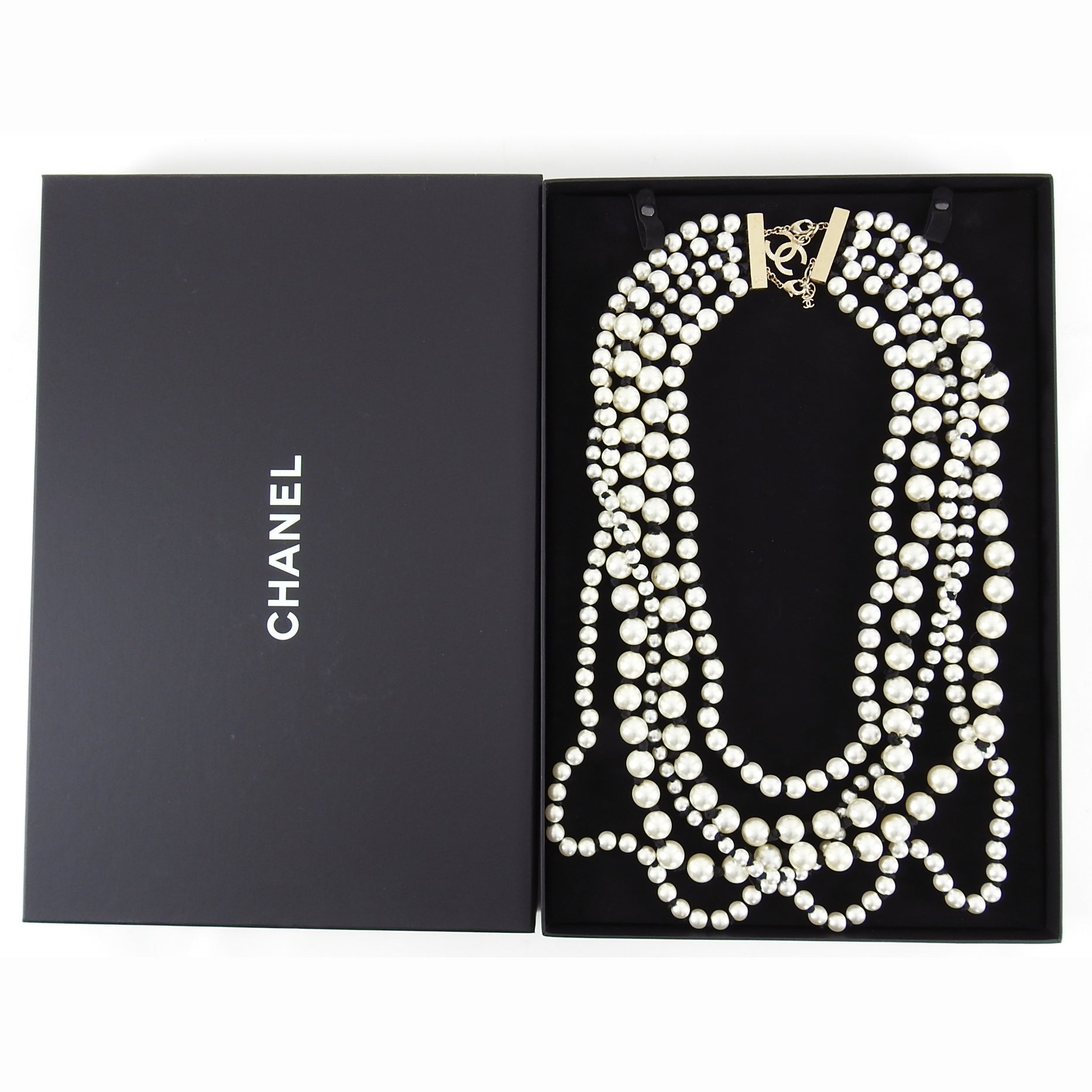 Chanel Fall 2016 Runway Huge Statement Multi Strand Pearl Necklace
