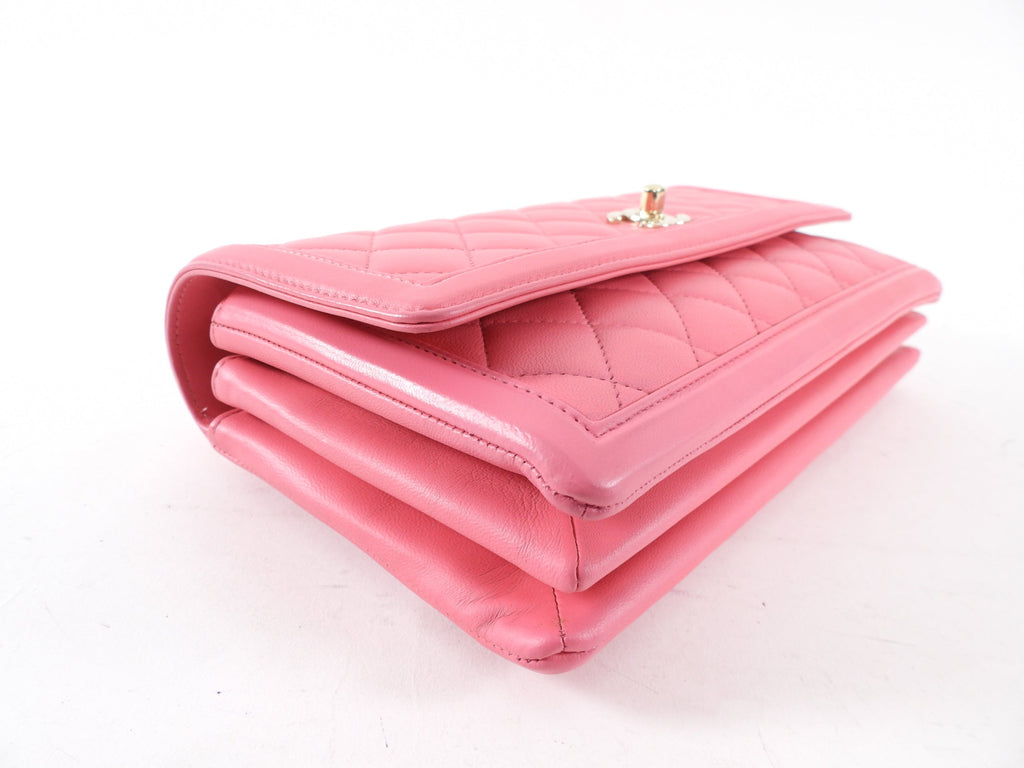 Chanel Pink Quilted Leather 3 Compartment Flap Bag