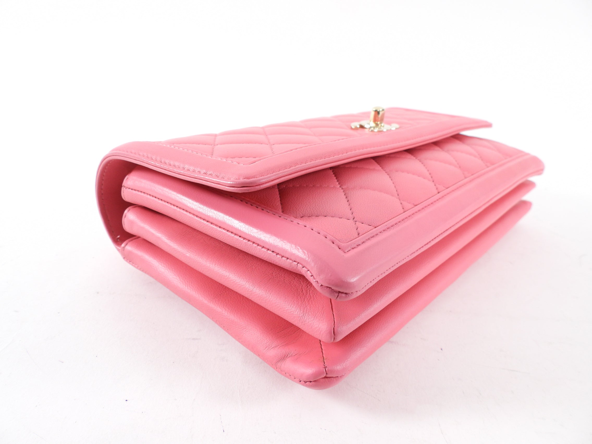 Chanel Pink Quilted Leather 3 Compartment Flap Bag