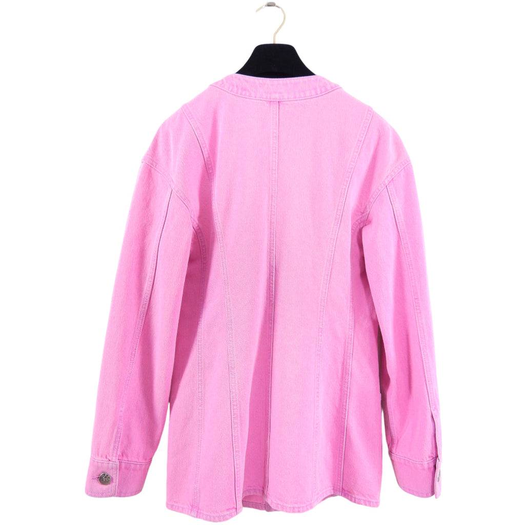 Chanel Spring 2021 Bright Pink Denim Jacket - FR36 / 4