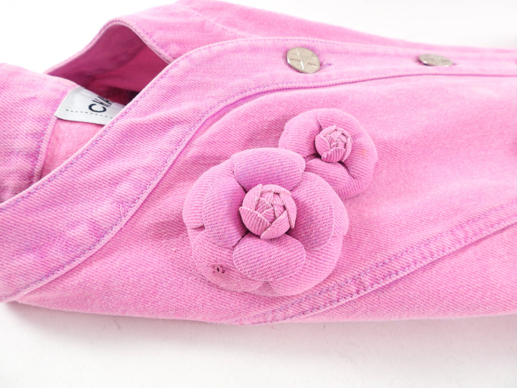 Chanel Spring 2021 Bright Pink Denim Jacket - FR36 / 4