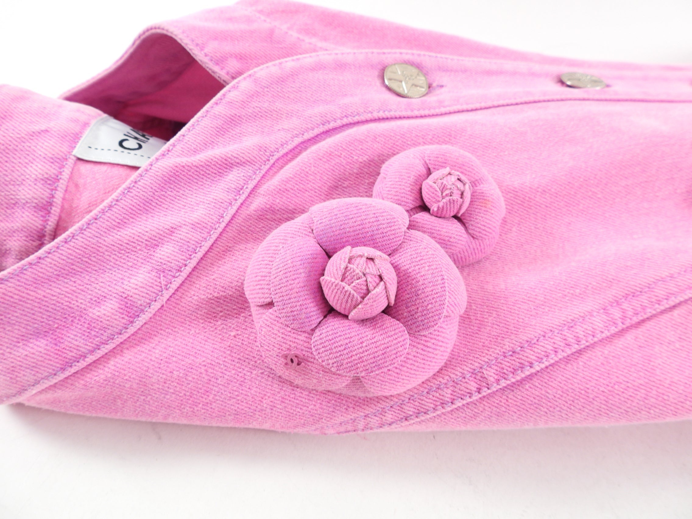 Chanel Spring 2021 Bright Pink Denim Jacket - FR36 / 4