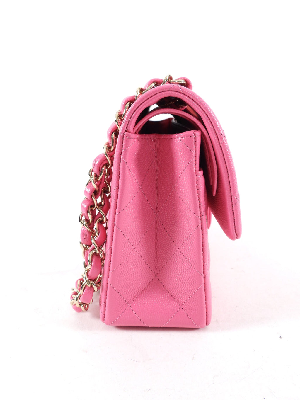 Chanel 2021 Small Pink Caviar Double Classic Flap Bag GHW