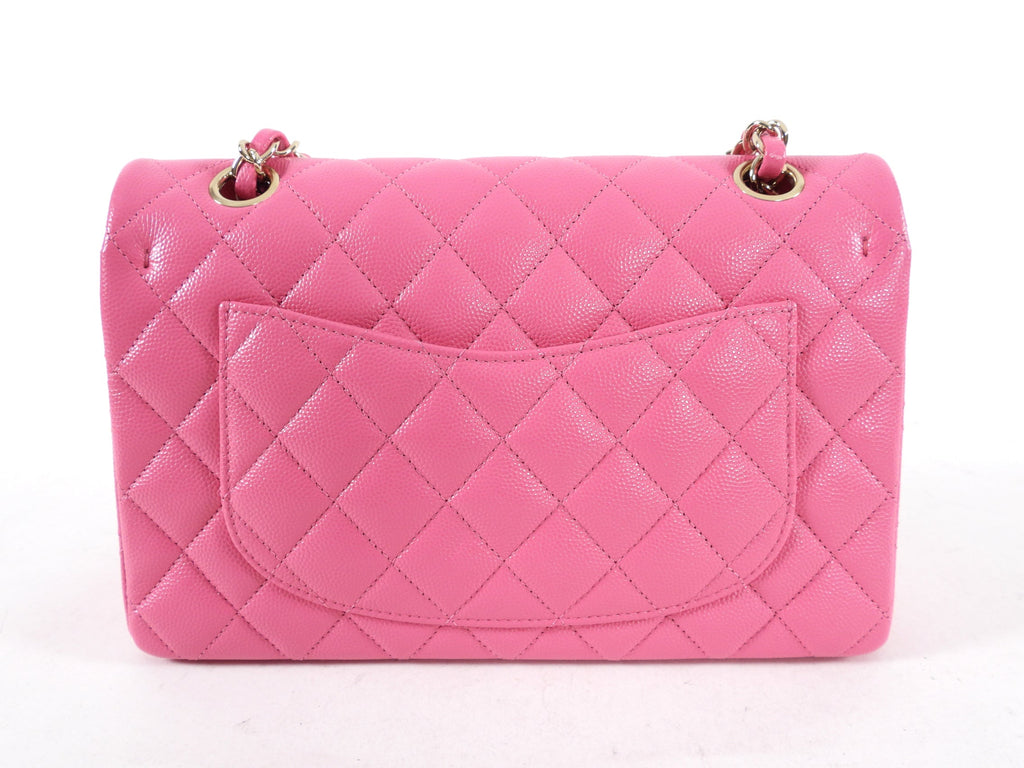 Chanel 2021 Small Pink Caviar Double Classic Flap Bag GHW