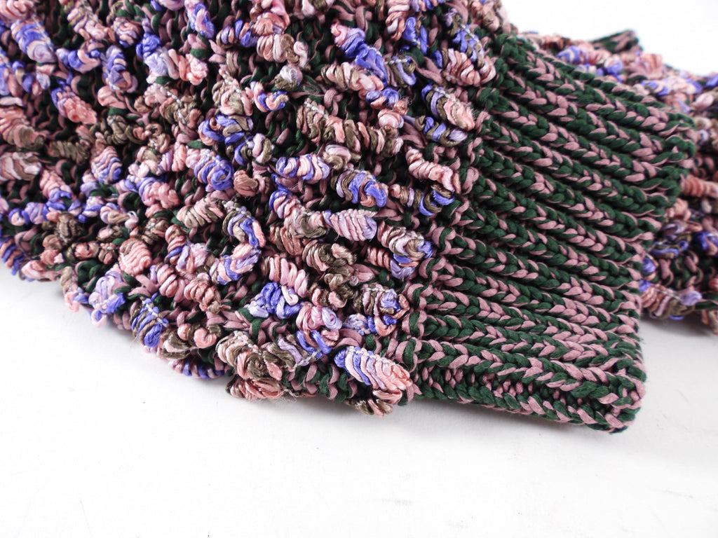 Chanel 2015 Pink and Green Textured Knit Short Sleeve Pullover - FR36 / 4