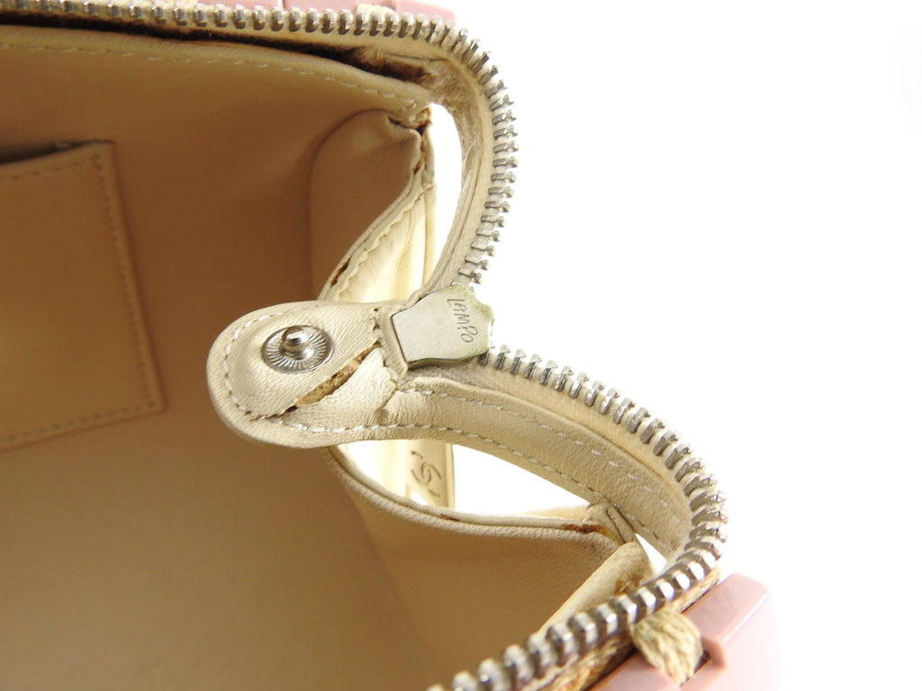 Chanel Pink and Ivory CC Logo Resin Tile Barrel Bag