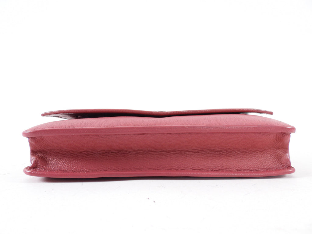 Chanel Dark Quartz Pink Sevruga Leather Wallet on Chain