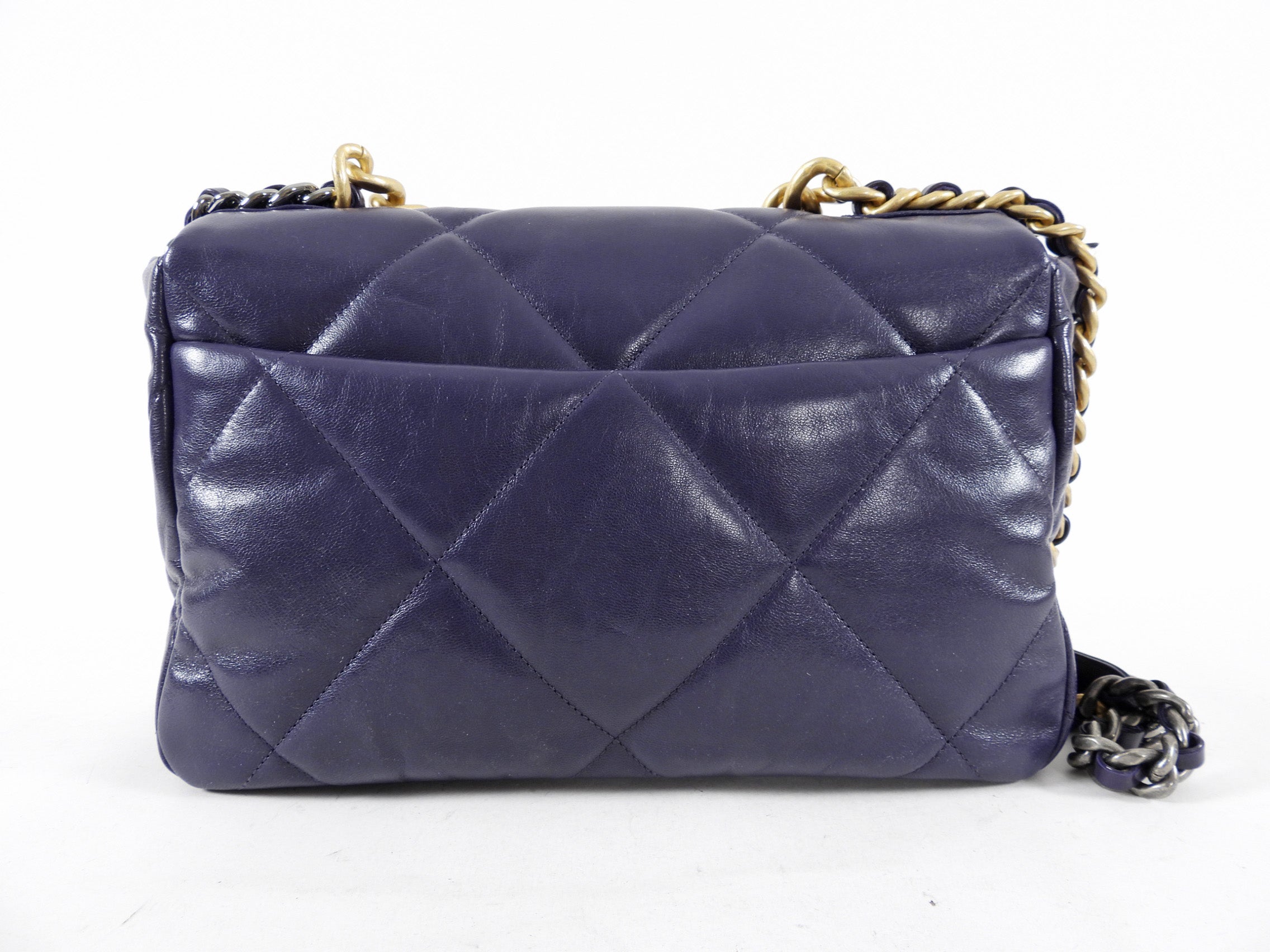 Chanel 19 Large Purple Quilted Leather Flap Bag