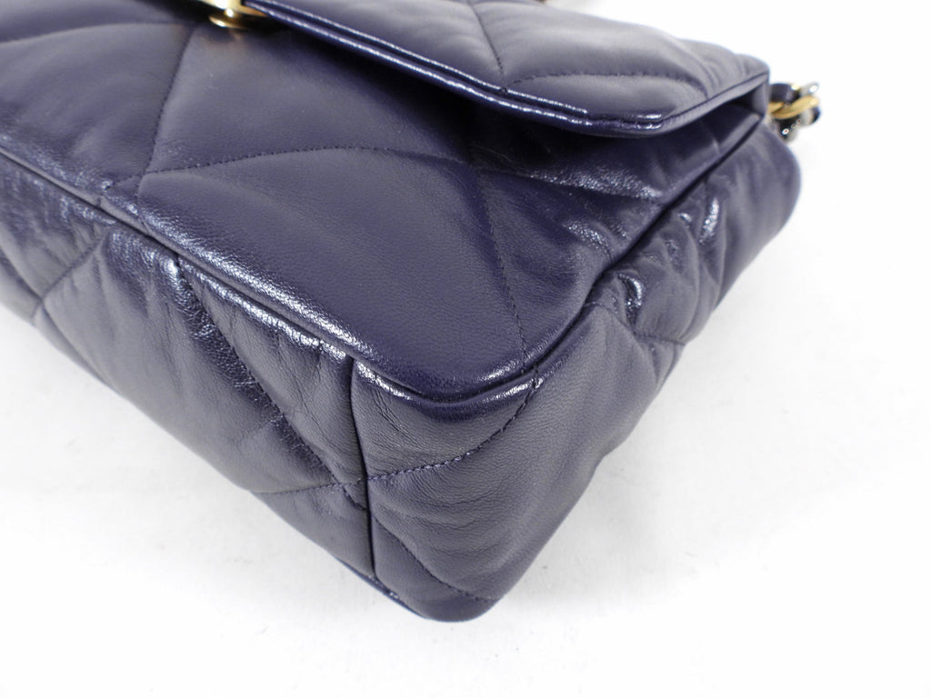 Chanel 19 Large Purple Quilted Leather Flap Bag