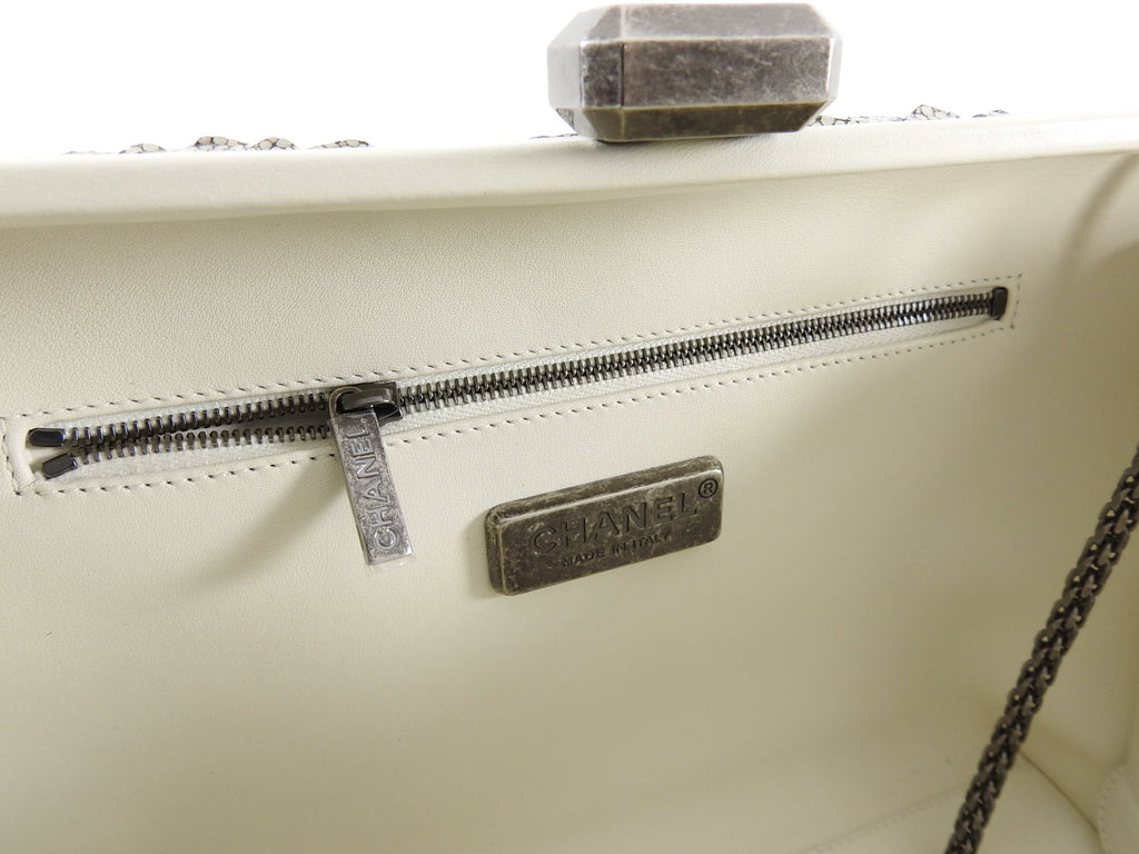 Chanel 2016 Fall Runway Limited Edition Python Kiss Lock Box Bag