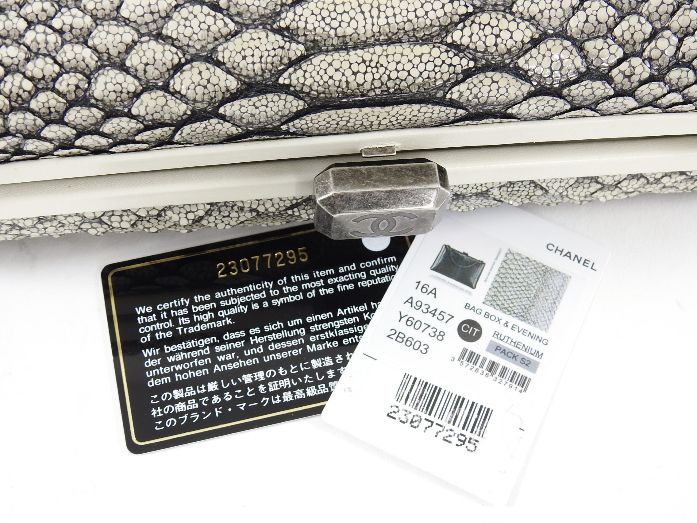 Chanel 2016 Fall Runway Limited Edition Python Kiss Lock Box Bag