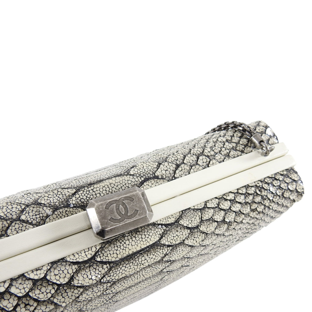 Chanel 2016 Fall Runway Limited Edition Python Kiss Lock Box Bag