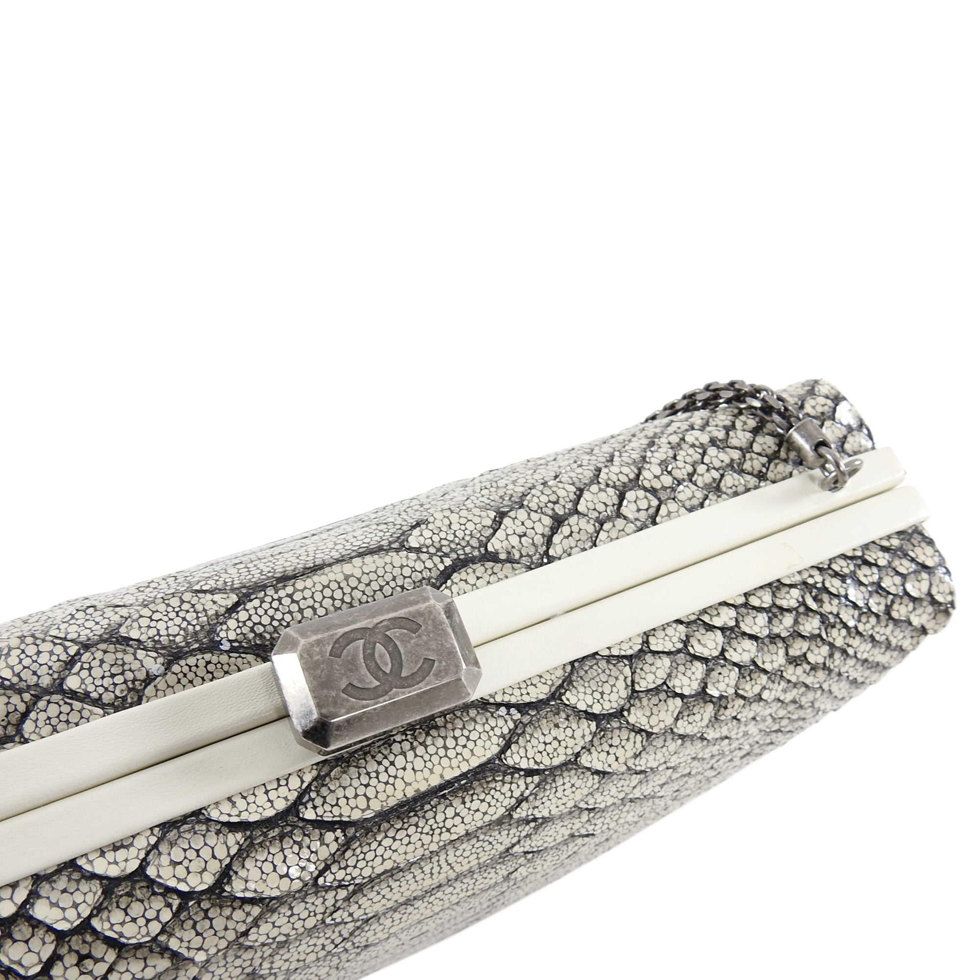 Chanel 2016 Fall Runway Limited Edition Python Kiss Lock Box Bag