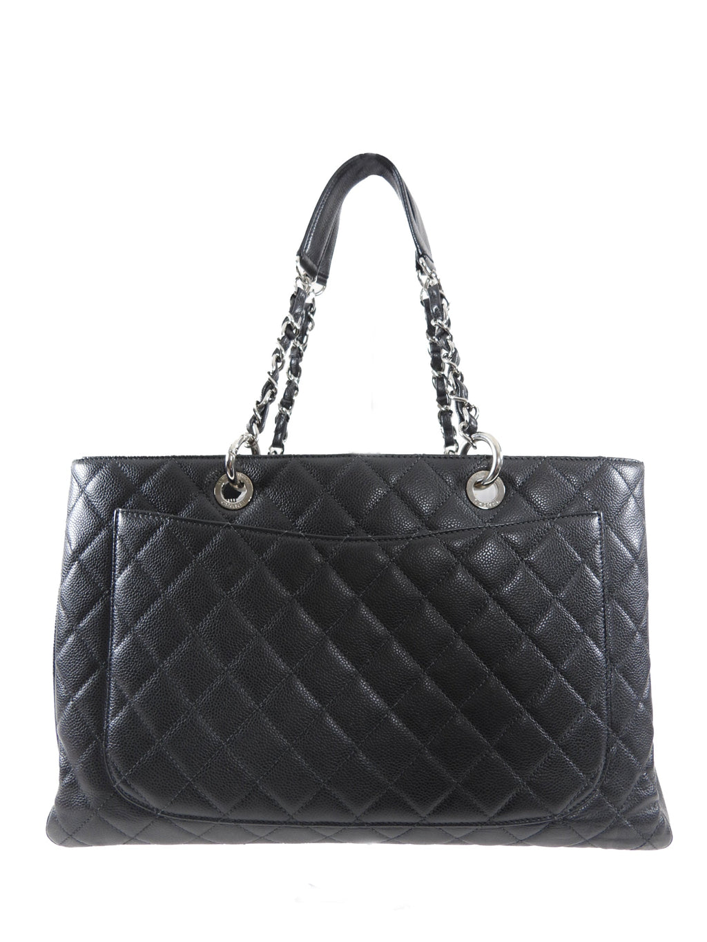 Chanel XL Black Caviar Leather Large GST Grand Shopping Tote Bag SHW