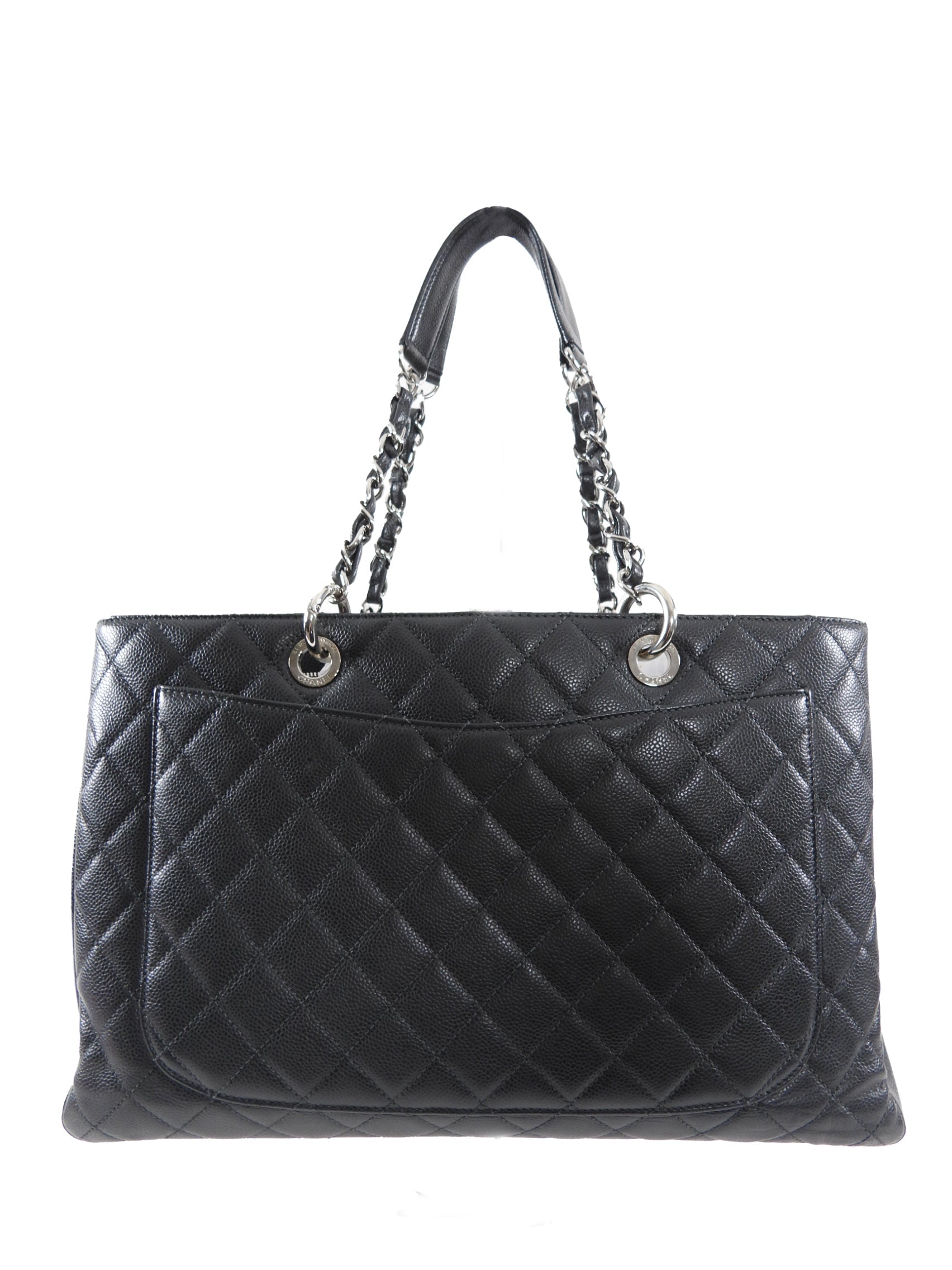 Chanel XL Black Caviar Leather Large GST Grand Shopping Tote Bag SHW