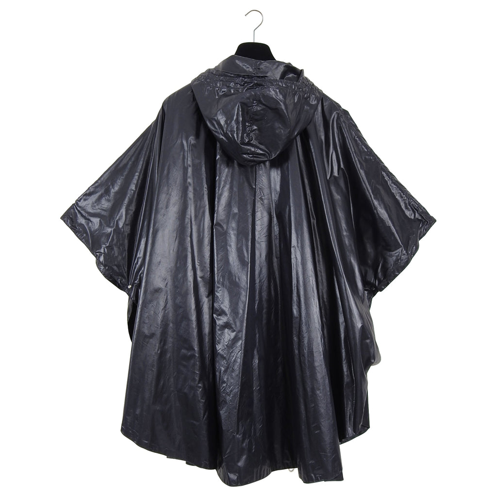 Chanel Black Nylon Hooded Poncho Raincoat with CC Logo - S