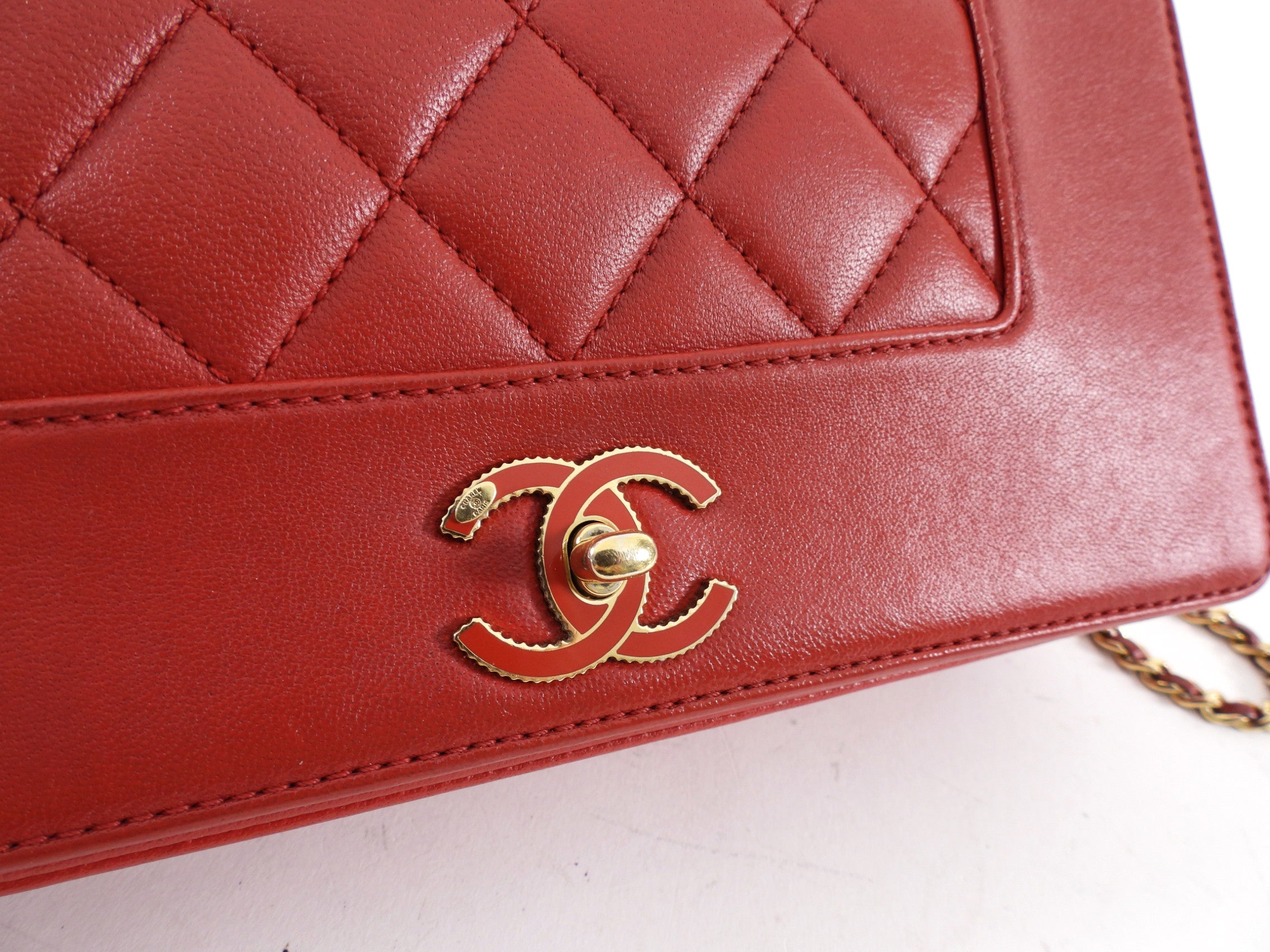 Chanel Red Leather Quilted Mademoiselle Medium Flap Bag GHW