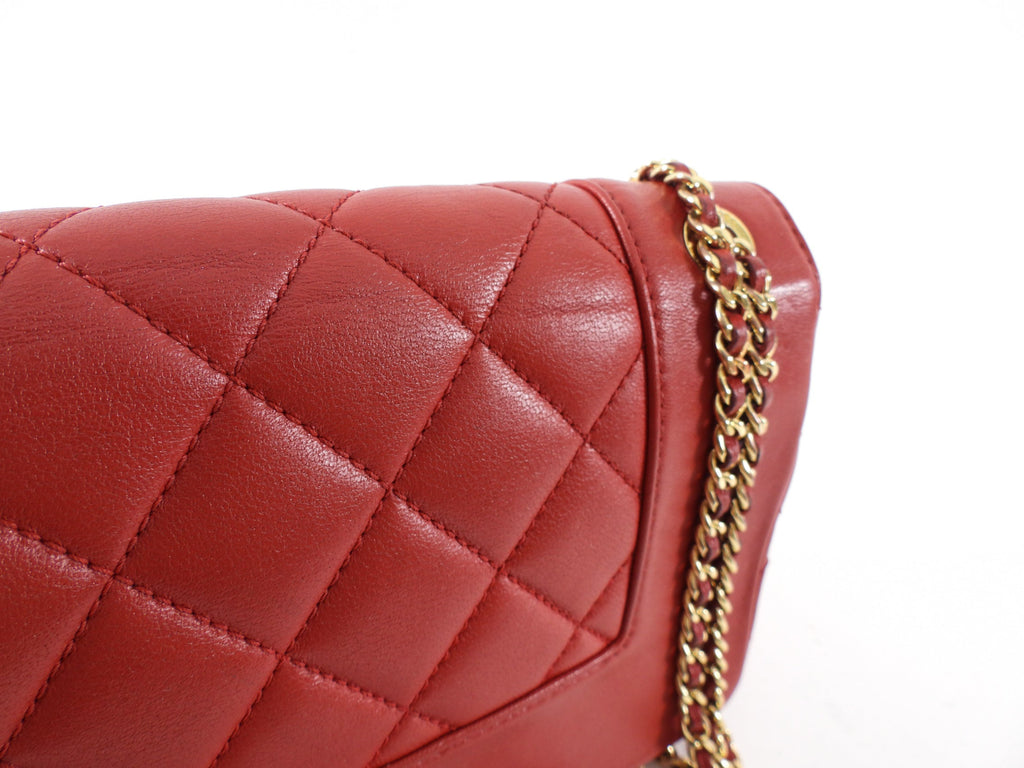 Chanel Red Leather Quilted Mademoiselle Medium Flap Bag GHW