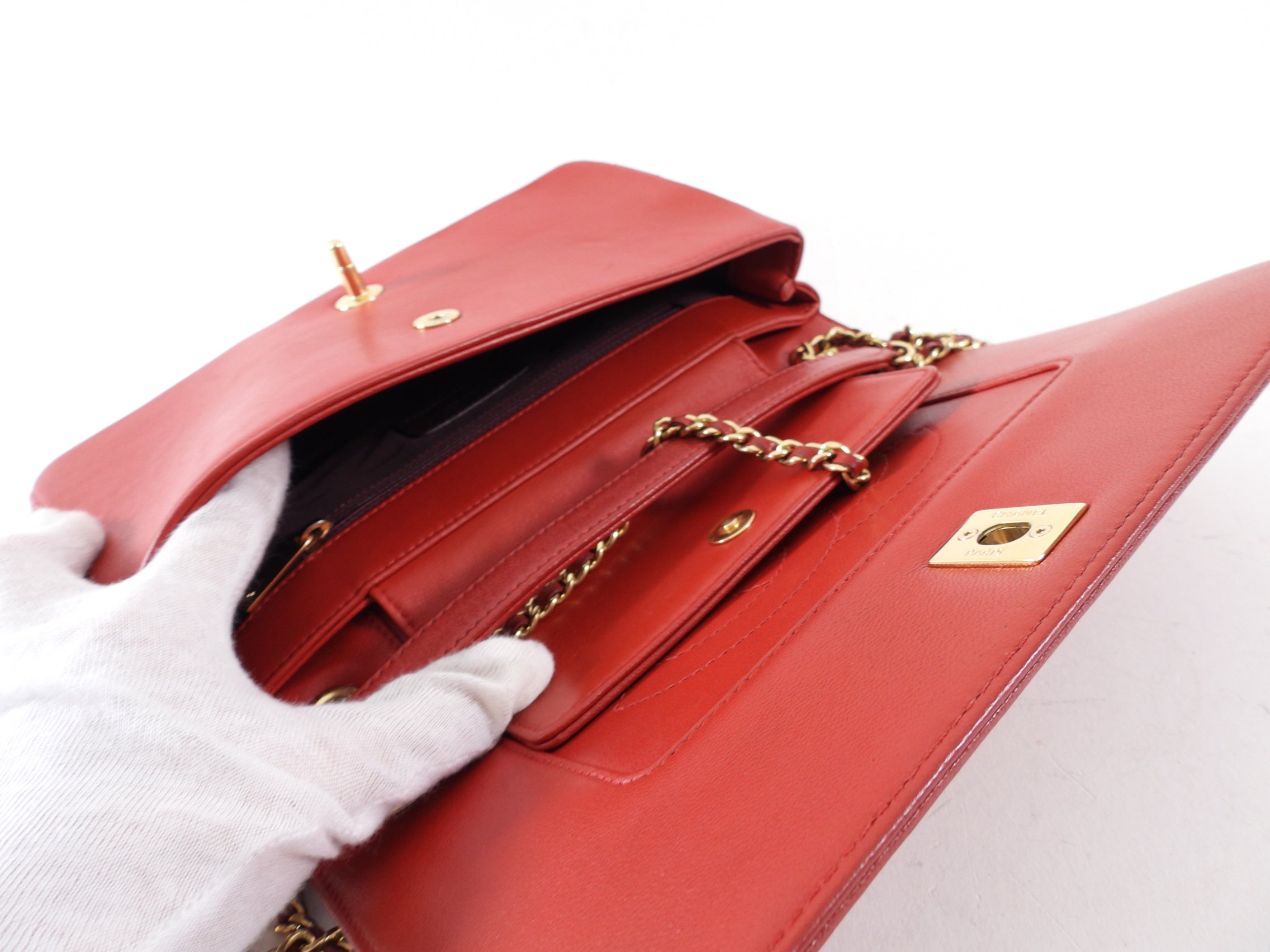 Chanel Red Leather Quilted Mademoiselle Medium Flap Bag GHW