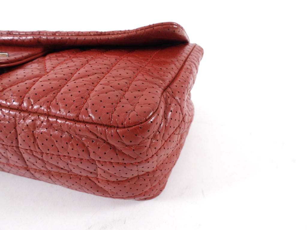 Chanel Vintage 2006 Red Perforated Leather Medium Flap Bag