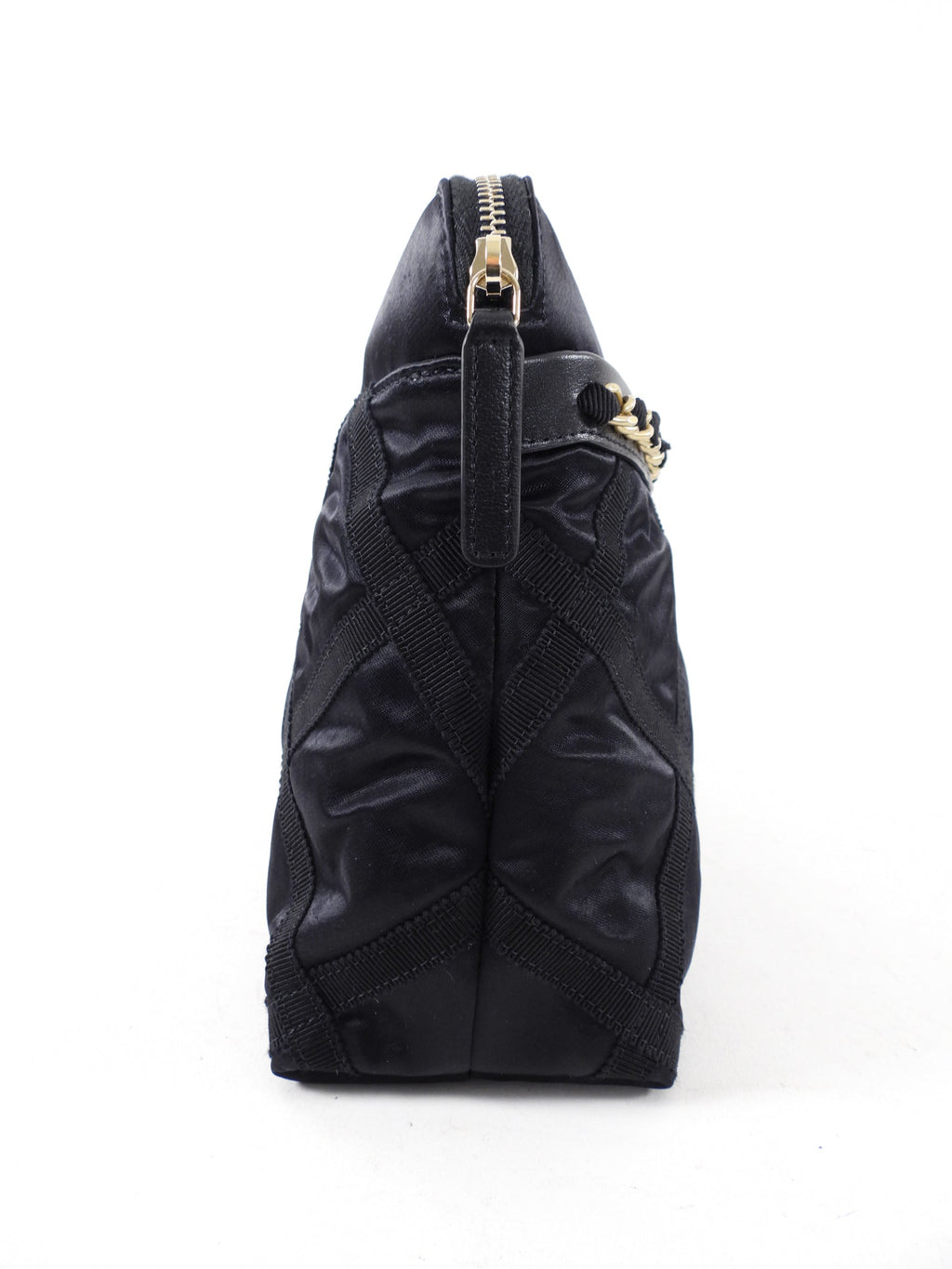 Chanel 2022 Black Satin Ribbon Clutch / Tote Bag