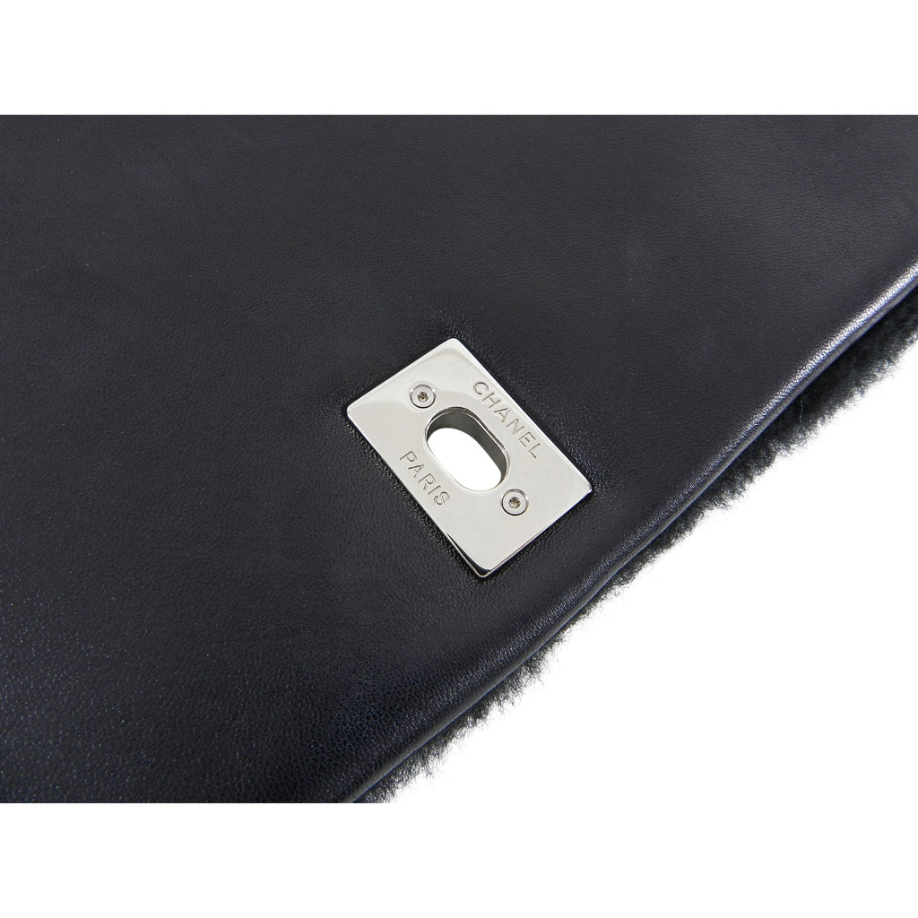 Chanel 14A Patchwork No. 5 Caption Comic Shearling jumbo flap bag