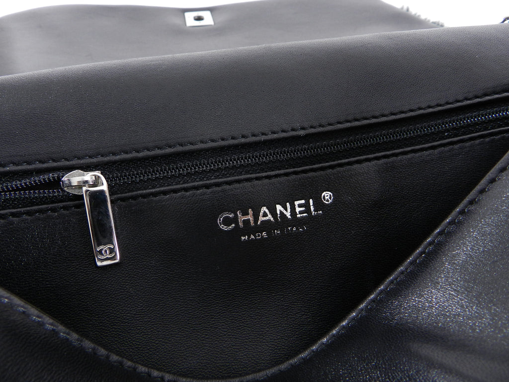 Chanel 14A Patchwork No. 5 Caption Comic Shearling jumbo flap bag