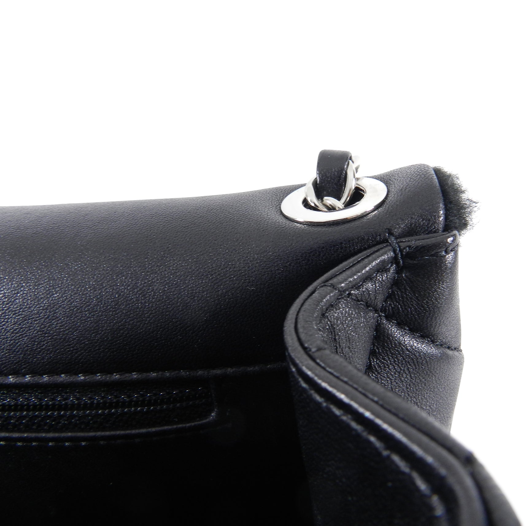 Chanel 14A Patchwork No. 5 Caption Comic Shearling jumbo flap bag