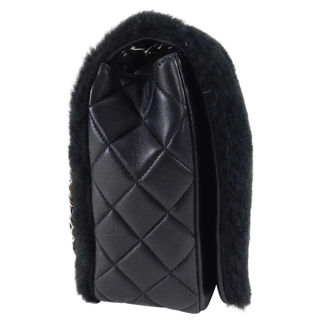 Chanel 14A Patchwork No. 5 Caption Comic Shearling jumbo flap bag