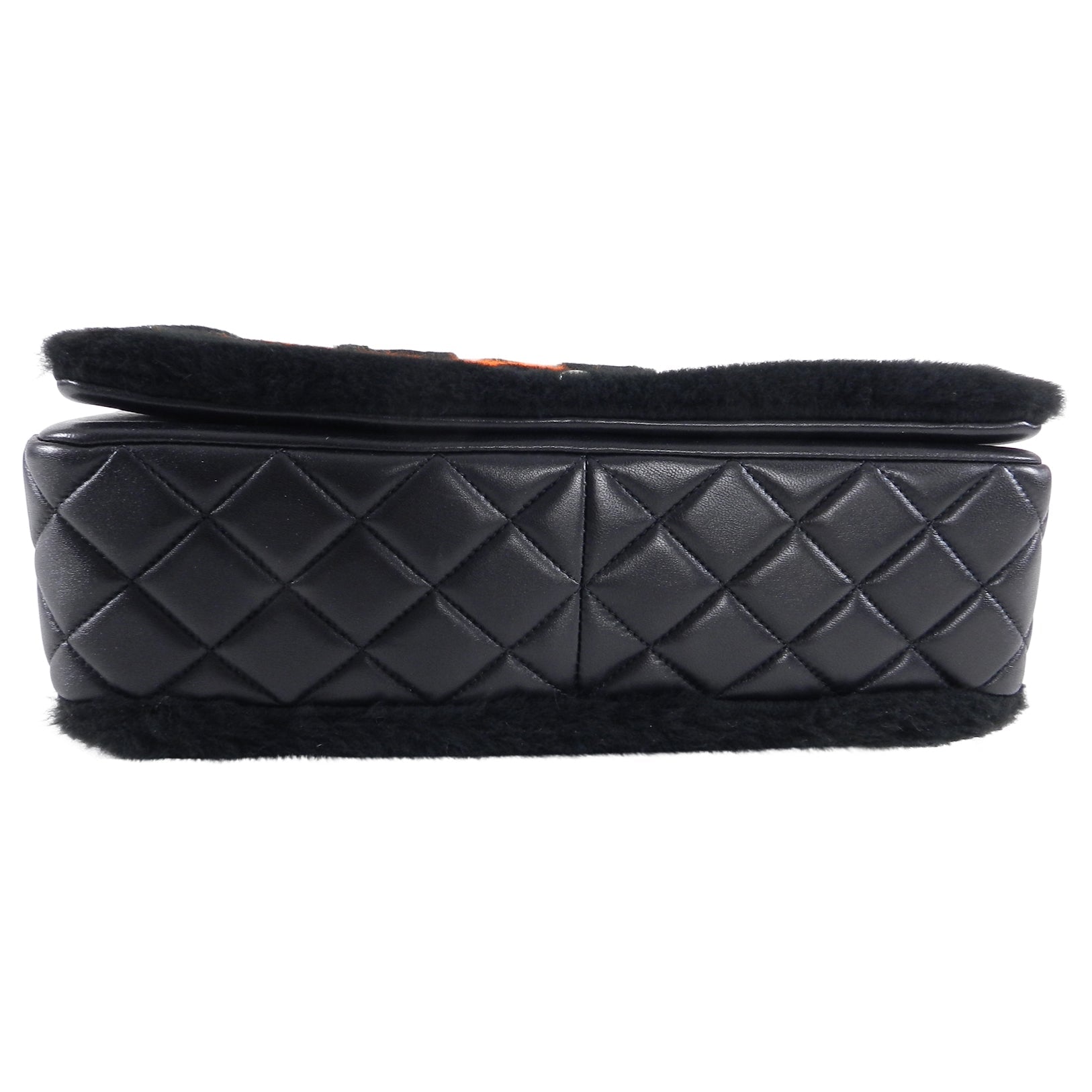 Chanel 14A Patchwork No. 5 Caption Comic Shearling jumbo flap bag