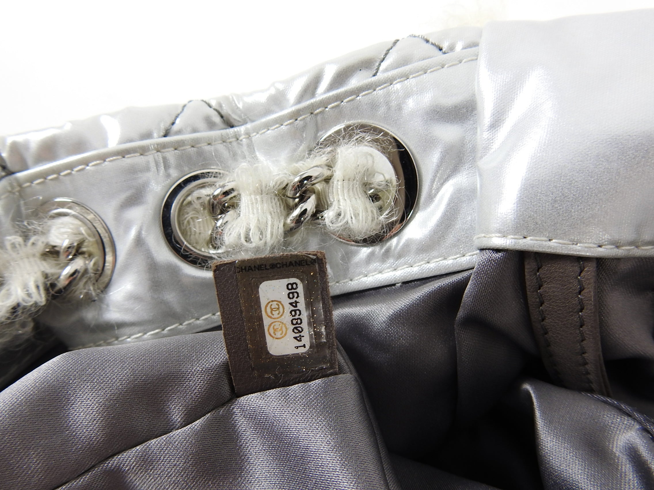 Chanel XL Silver Polar Flap CC Logo Flap Shoulder Bag