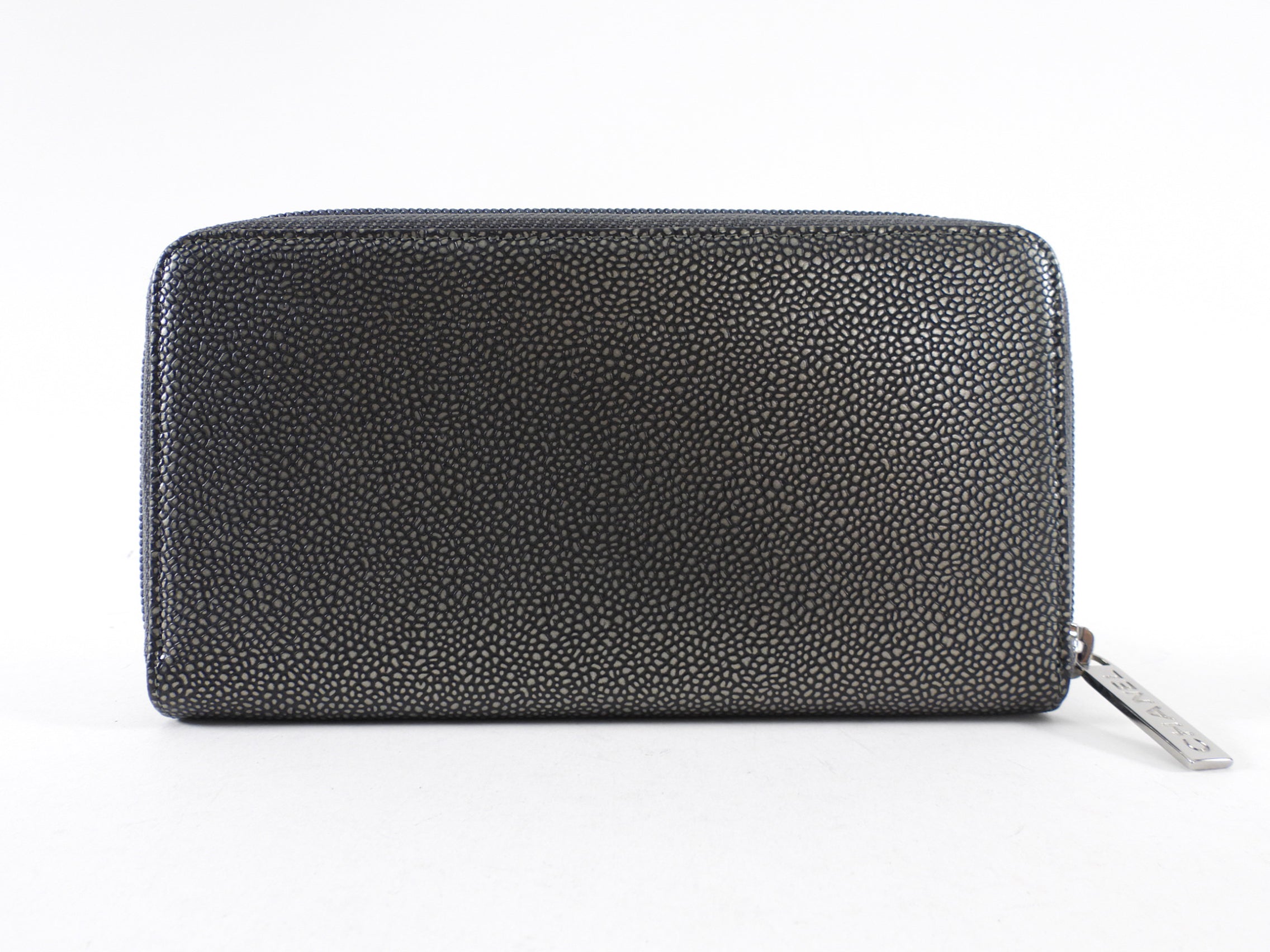 Chanel Timeless Classic CC Continental Zippy Wallet Pewter