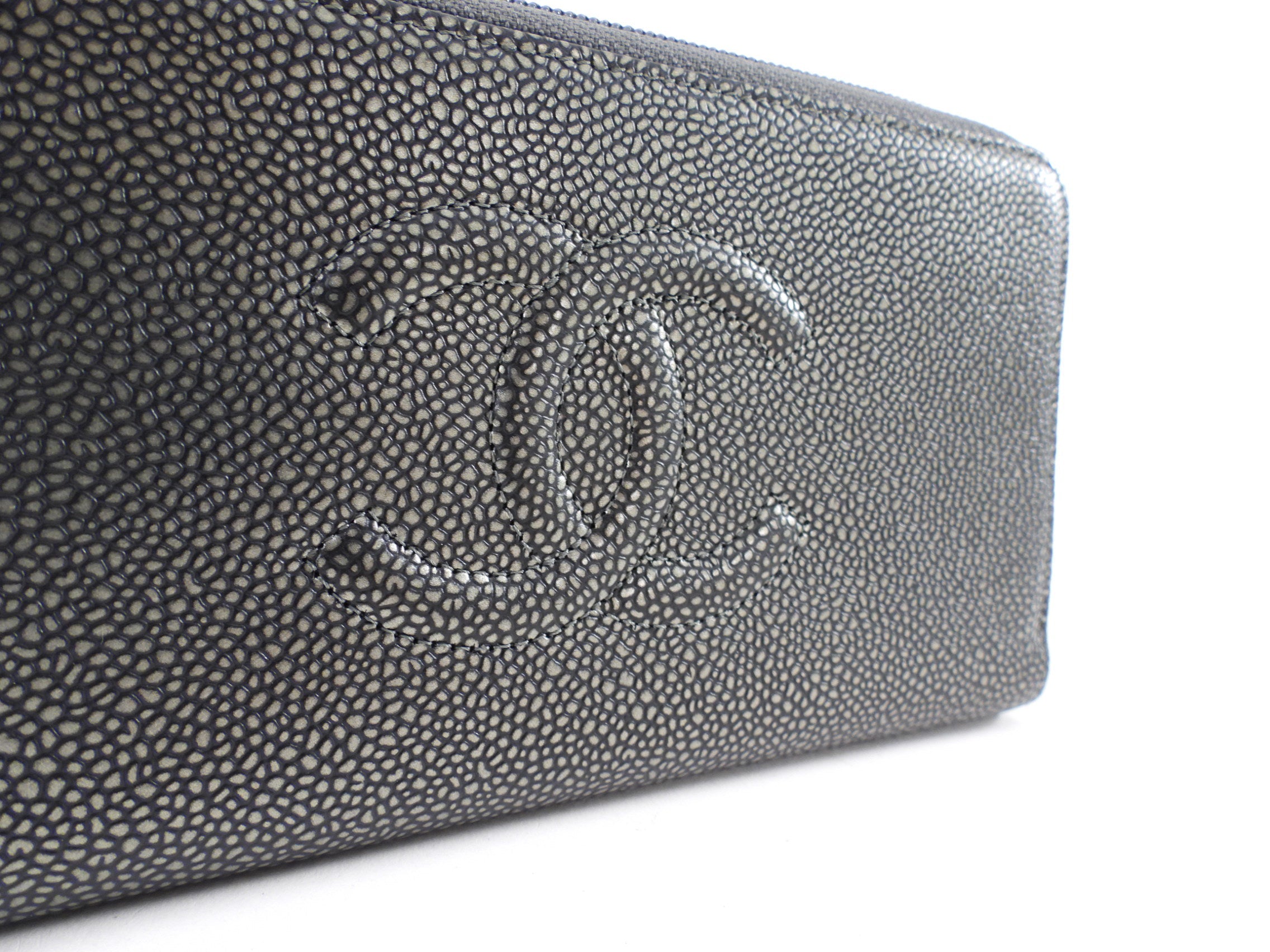 Chanel Timeless Classic CC Continental Zippy Wallet Pewter