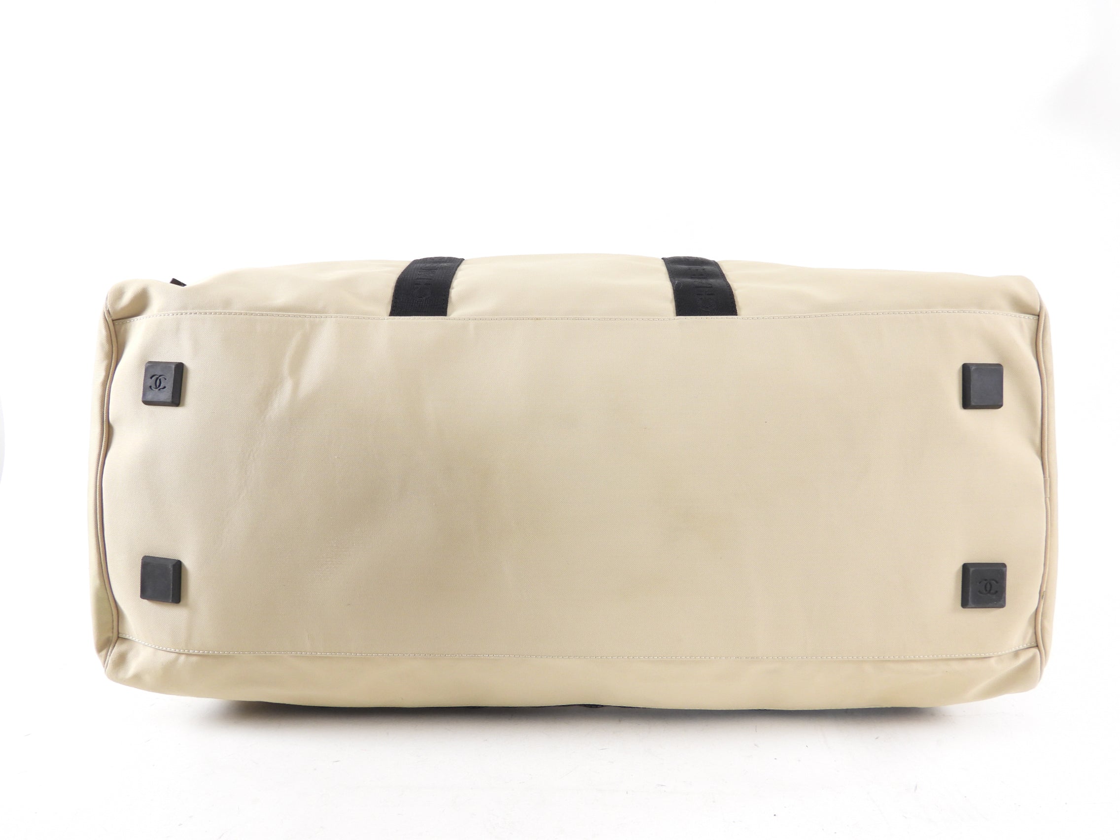 Chanel Sport Vintage 2002 XL Beige Nylon Travel Duffle Bag