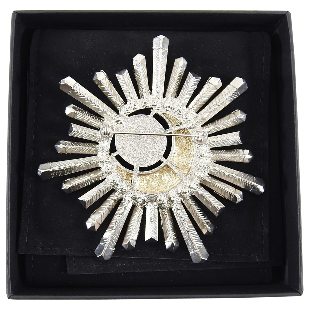 Chanel 17K Large Crystal Starburst Moon Comet Statement Pin