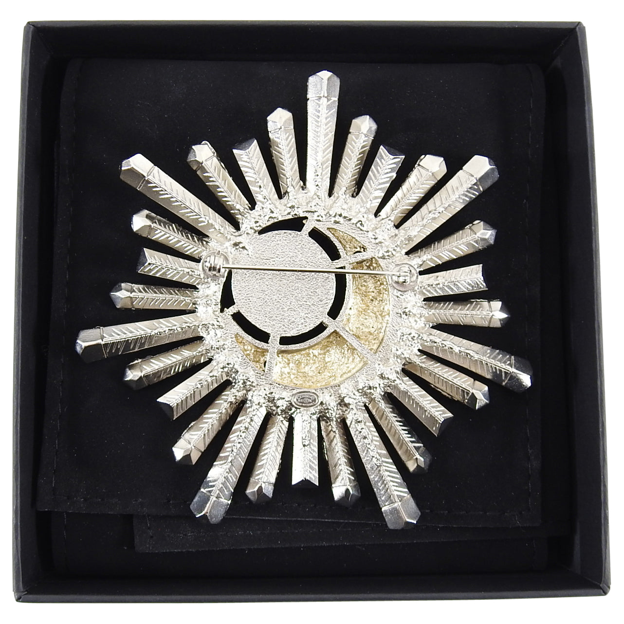 Chanel 17K Large Crystal Starburst Moon Comet Statement Pin