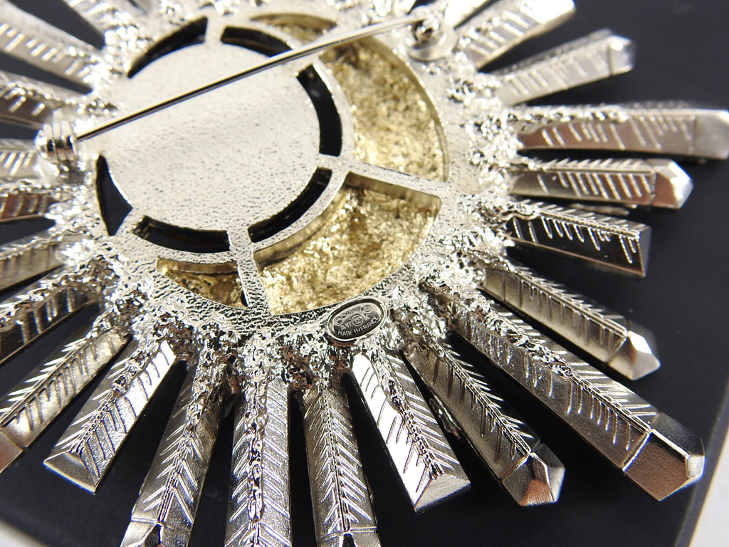 Chanel 17K Large Crystal Starburst Moon Comet Statement Pin