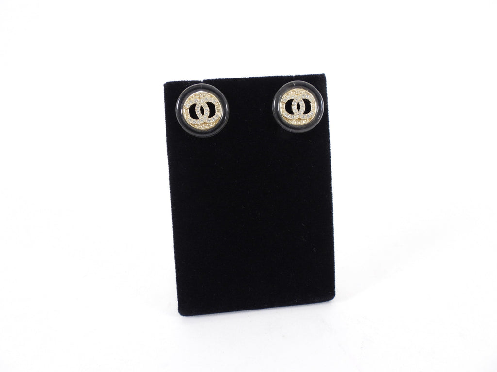 Chanel 19A Acrylic Strass CC Earring